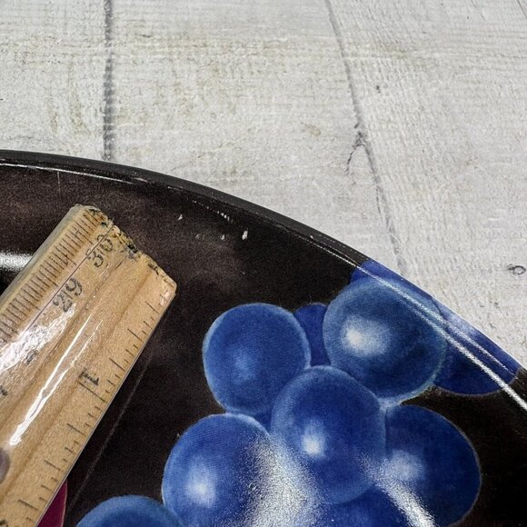 Furio Home EDEN Brown With Fruit Center Coupe Smooth 11" Dinner Plates Set of 3 - Picture 15 of 16